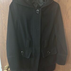 George woman’s Black Coat with Button Accents peacoat